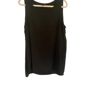 Eileen Fisher 100% Silk Black Sleeveless Shell Top